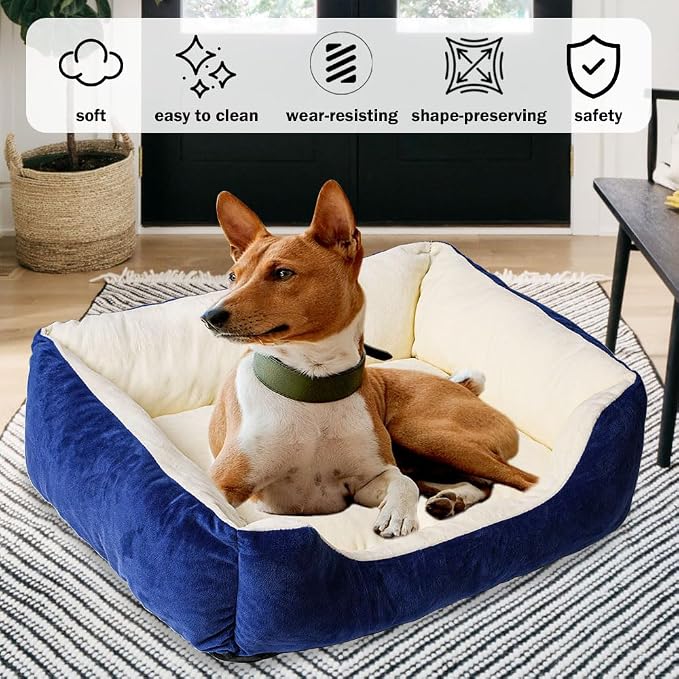 vivicreate Dog Bed 31.5x24 Inch Size, Bolstered Sides for Support, Slip-Resistant Bottom, Dog Bed Medium Size Dog Comfortable Lounger, Orthopedic Dog Bed for Window Sill, Desk, Sofa