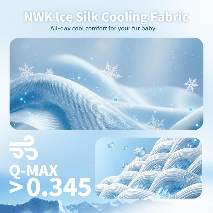 NWK Pet Cooling Mat -Q-Max>0.345 Ice Silk Cooling Mat for Dogs & Cats Portable & Washable Pet Cooling Blanket, Car Seats, Beds for Summer (Green Fruit, 20'' X 16'' X 0.3'')