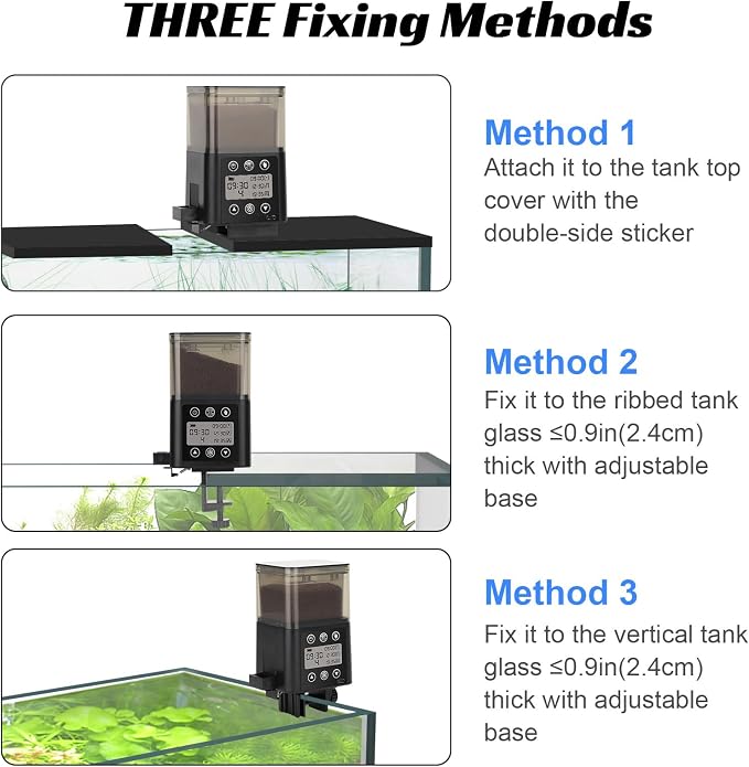 Smart Automatic Fish Feeder for Aquarium - [2026 Upgraded] 320ml Large Capacity & USB Rechargeable Fish Feeder Automatic Dispenser with LCD Display, Programmable Timer for Frequency & Portion Control