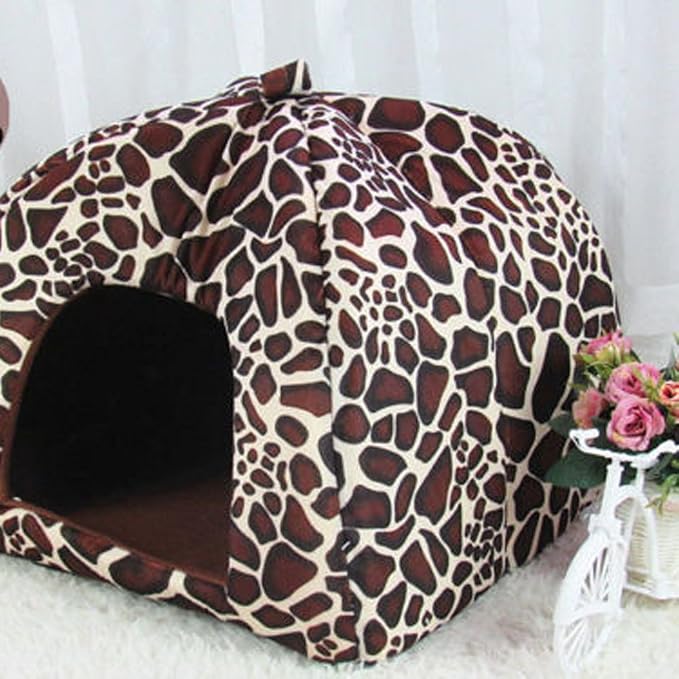 Strawberry Plush Pets House Washable Pets Cave Sofa Half-Closed Fluffy Dogs Room Soft Puppy House for Winter Indoor