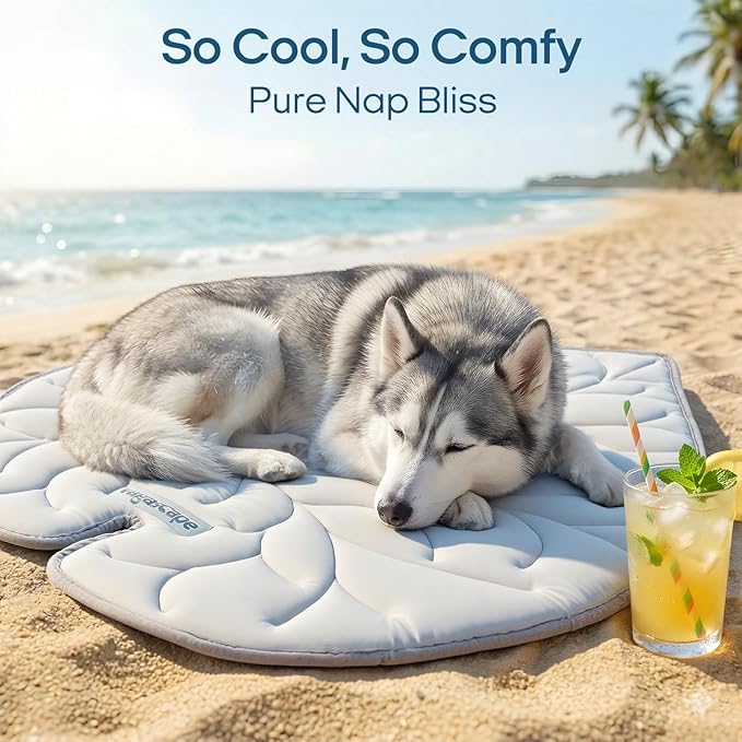 Vagascape Dog Cooling Mat, Washable Pet Cooling Mat, 47" x 45" Thick & Durable Large Cooling Mat for Dogs, Portable Foldable Premium Cooling Pad for Indoor, Outdoor, Travel, Camping, Patio and Beach