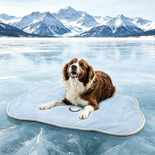 RIOGOO Dog Cooling Mat,Washable Cool Mat for Dogs,Self Cooling Pads for Dogs Cats,Cool Fabric & Internal Cooling Pad (Large, Cloud Style)
