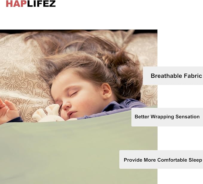 ‌Haplifez Sensory Bed Sheet, Sensory Compression Blanket‌, Weighted Blankets, Breathable Stretchable Bedding Fit, Lightweight Calming Sleep Solution, Blue, 54"x60"