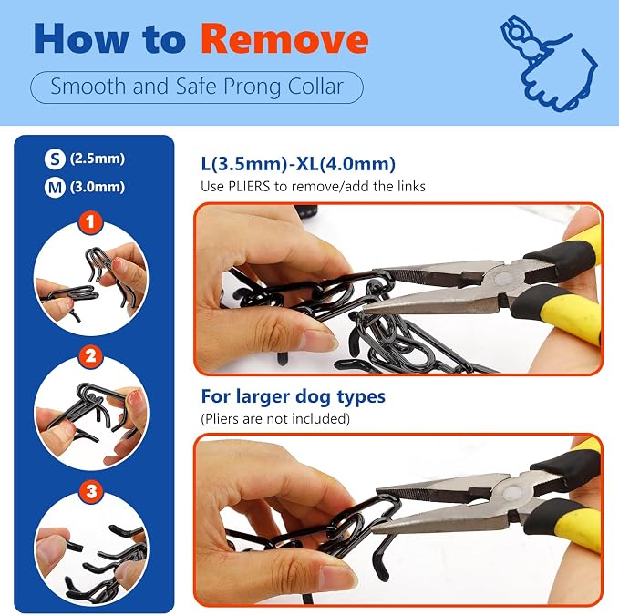 Supet Dog Training Collar, Adjustable Dog Training Collar with Buckle for Small Medium Large Dogs(Packed with One Extra Links)