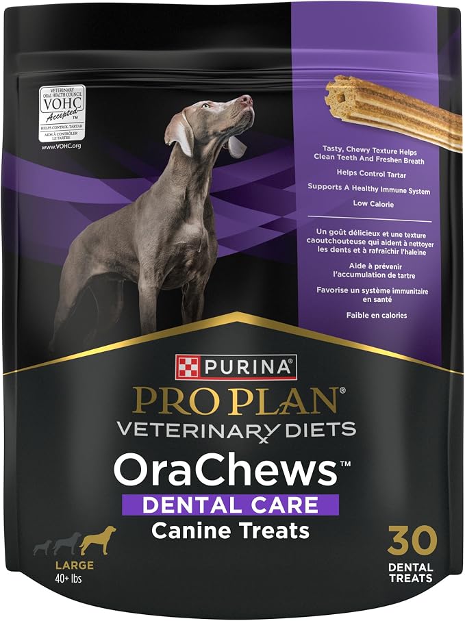 Purina Pro Plan Veterinary Diets OraChews - Large Breed Dental Chews for Dogs - 30 Treats