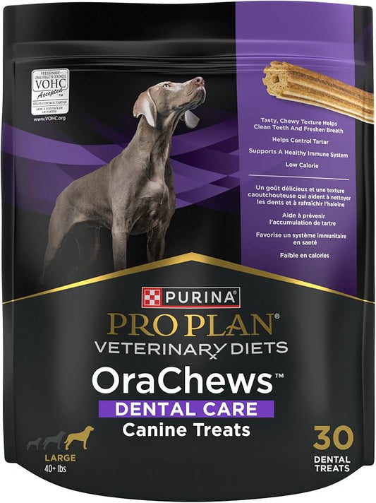 Purina Pro Plan Veterinary Diets OraChews - Large Breed Dental Chews for Dogs - 30 Treats