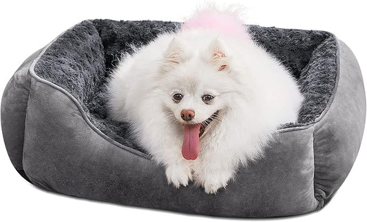 JOEJOY Rectangle Dog Bed for Large Medium Small Dogs - Washable Orthopedic Sofa Bed, Soft Breathable Puppy & Pet Cuddler, Durable Calming Dog Bed with Anti-Slip Bottom, Multiple Sizes, Dark Grey