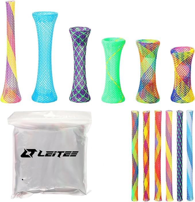 Leitee 60 Pcs Cat Spring Toys Kitten Tubes Indoor Interactive Chinese Finger Trap Cat Toys Plastic Coil for Pet Hunt Scratch(Random Colors)