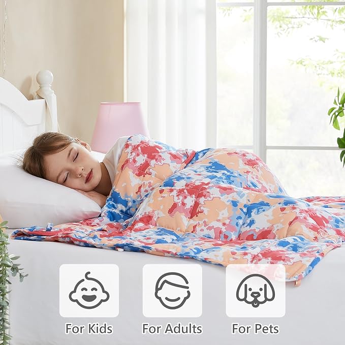 L'AGRATY Weighted Blanket - 36"x48" 5lbs Microfiber Material with Glass Beads Small Blanket for All-Season Summer Fall Winter Soft Thick