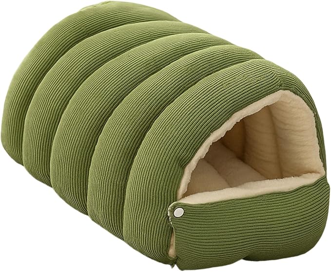 Plush Pet Cave Bed with Removable Cushion, Winter Warm Hideaway for Cats & Dogs, Cozy Washable Safe Haven