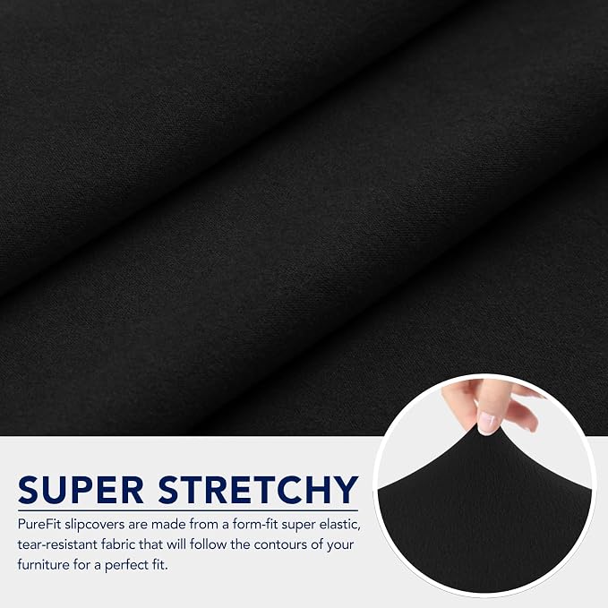 PureFit 100% Dual Waterproof Couch Cover Slipcovers for Couches and Sofas - Stretch Non Slip Fleece Sofa Covers Washable, Leakproof Furniture Protector for Kids, Pets, Dog (Oversized Sofa, Black)