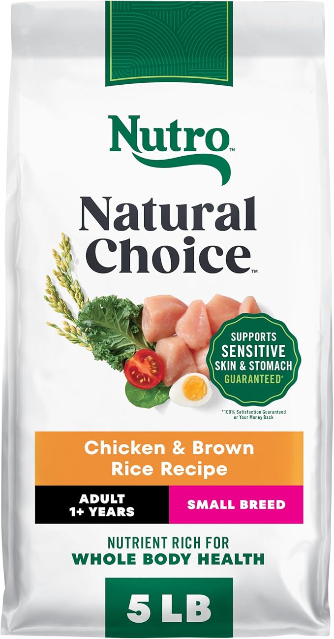 Nutro Natural Choice Small Breed Dry Dog Food, Adult Dog Food Dry Chicken and Brown Rice, 5 lbs.