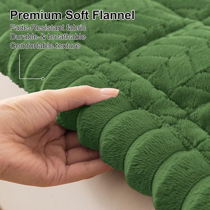 Smiry Couch Cover for Dogs, Non Slip Fuzzy Pet Sofa Covers Washable for 3 Cushion Couch, Soft Thick Furniture Protector for Cats Dogs, Against Fur, Dirt, Scratch Resistant (Olive Green, 35.4"x82.7")