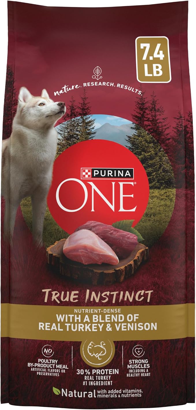 Purina ONE True Instinct With A Blend Of Real Turkey and Venison Dry Dog Food - 7.4 lb. Bag