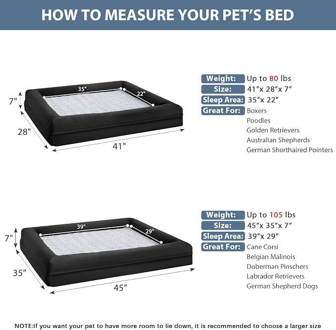 WNPETHOME XXL Extra Large Dog Bed, Washable Dog Couch with Removable Waterproof Cover, Orthopedic Large Pet Sofa Bed with Bolster Sides for Sleeping