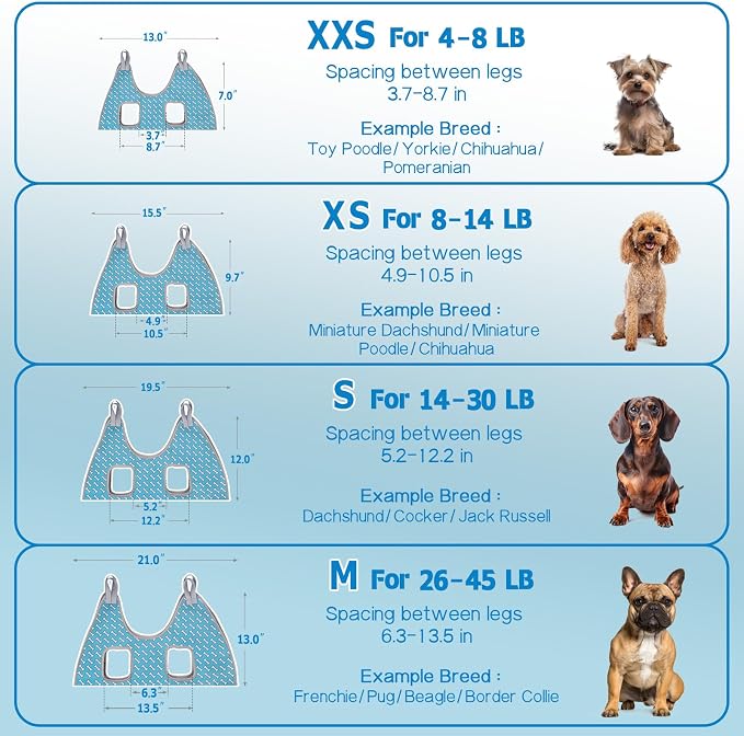 Supet Dog Grooming Hammock Harness for Dogs Cats, Relaxation Pet Nail Clipper Hammock, Restraint Dog & Medium Animal Leashes Sling for Groomingk for Nail Trimming (Coral Blue, M)