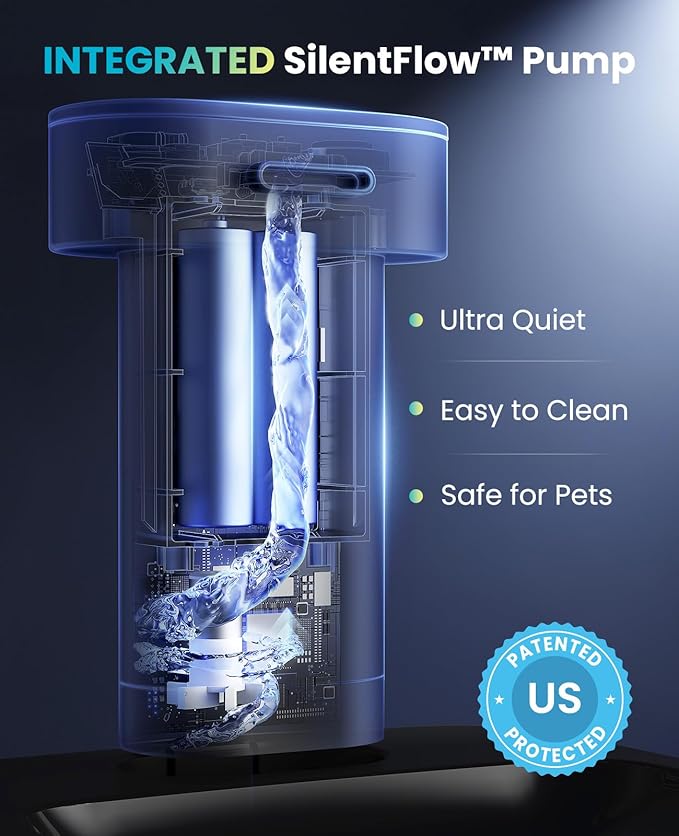 oneisall Cordless Cat Water Fountain: 108oz/3.2L Stainless Steel Cat Water Fountain with Quiet Wireless SilentFlow™ Pump for Cat Small Dog,Rechargeable BPA-Free Water Dispenser for Living Room Kitchen