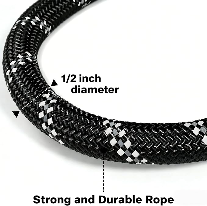 Dog Leash for Medium Large Dogs, Reflective 5FT Heavy Duty Rope Dog Leash with Padded Handle for Night Walking, Tangle-Free Design for Dogs, 1/2 inch Width