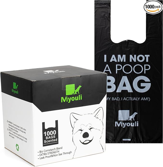 1000 Count Extra Thick Dog Poop Bags with Handles, Heavy Duty Leak-Proof Waste Bags for Dog and Cat Litter, Ocean Wind Scented