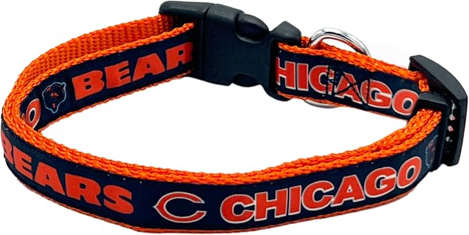 Pets First NFL Chicago Cubs Licensed PET COLLAR, Small - Heavy-Duty, Strong, and Durable Dog Collar. Available in 31 Football Teams and 4 Sizes