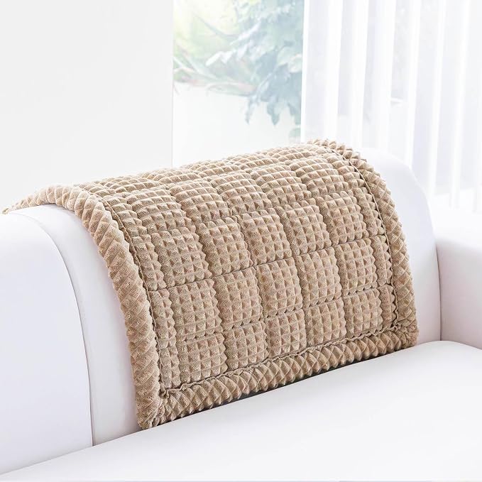 Couch Cover for Dogs Washable, Non Slip Couch Covers for Sofa Pet Friendly, Couch Cushion Covers for Dog, Thick, Soft for Sofa Protector (Camel, 27.6" x 27.6"/70 x 70cm)
