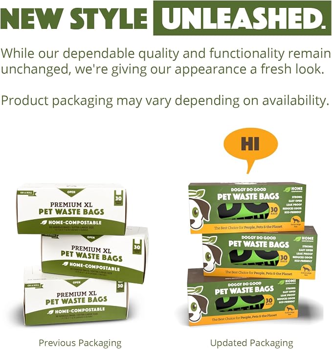 Doggy Do Good Poop Bags for Dogs (90 Ct), Easy Open Dog Poop Bags Single Roll, Certified Home Compostable