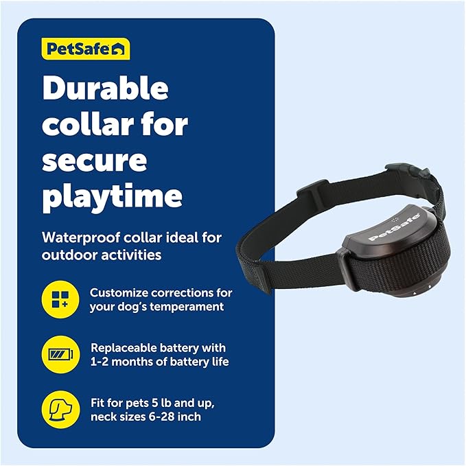 PetSafe Stay & Play Wireless Pet Fence with Replaceable Battery Collar for Dogs & Cats Over 5 lb Waterproof Receiver Collar Tone & Static Correction from Parent Company of Invisible Fence Brand