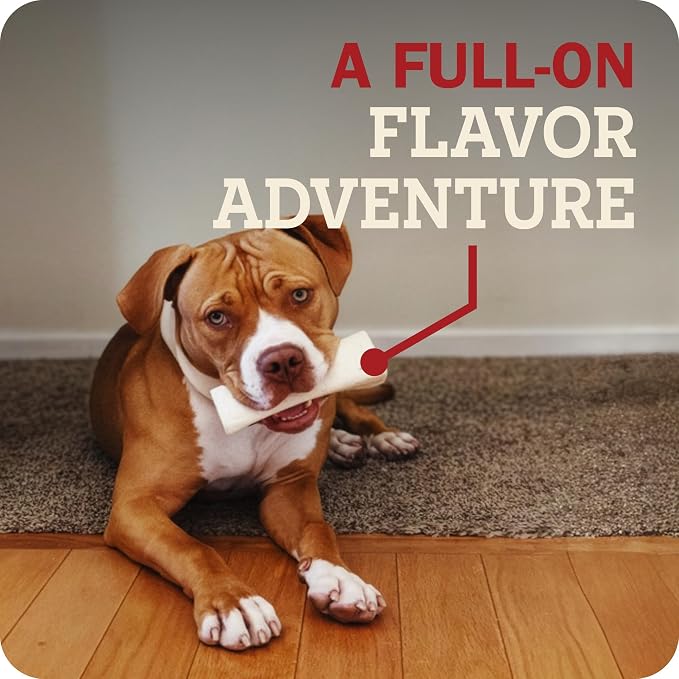 Redbarn Pet Products Large Filled Dog Bones, Cheese & Bacon Flavor - Long Lasting Stuffed Femur Chew Treat Made in USA - 4 Count - Packaging May Vary