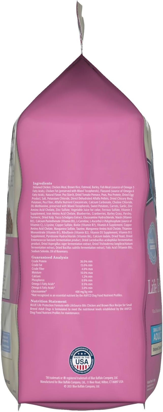 Blue Buffalo Life Protection Formula Chicken & Brown Rice Small Breed Adult Dry Dog Food, Supports Immunity with Antioxidant-Rich LifeSource Bits, Promotes Healthy Muscles, Skin & Coat Health, 5 lbs.