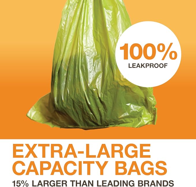 Neater Pets Lift N’ Bag Extra-Capacity Dog Poop Bags Rolls, 20% Thicker Leakproof Poop Bags for Dogs, Extra-Large Dog Pooper Scooper Refill Bags, 6 Rolls - 90 Count, Lavender Scent, 14.25” x 9.5”