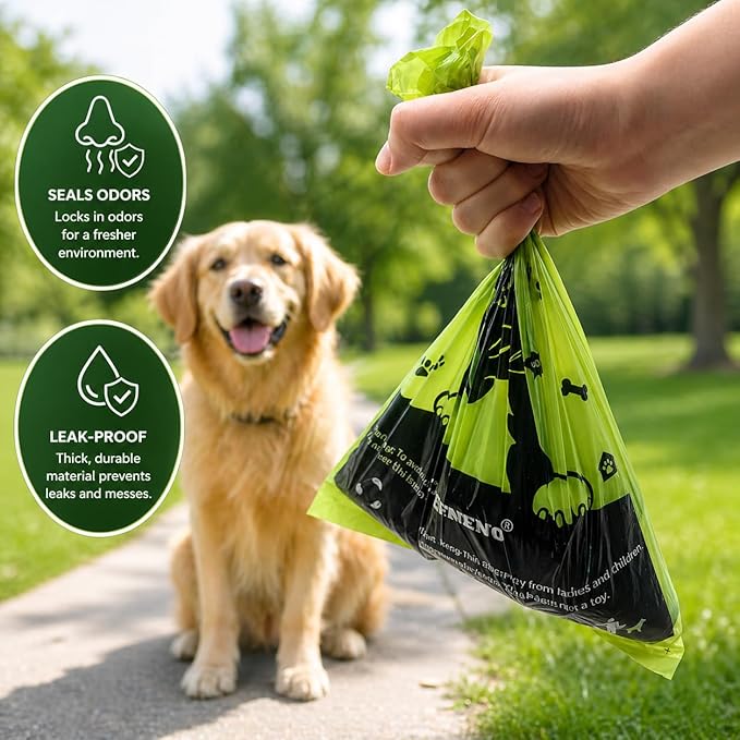 Dog Poop Biodegradable Bags One Biig Roll (600 ct.) Eco-friendly Doggy Poop Bags Pet Waste Pickup Bag Degradable Cat Waste Disposal Bags (1 Roll, 600 Bags)