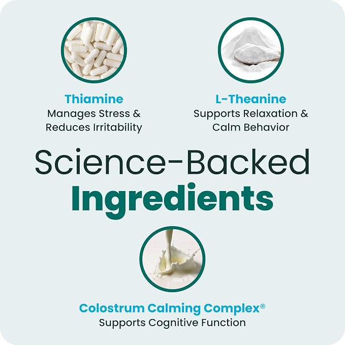 VetriScience Calm & Confident Chews, Composure Clinically Tested Calming and Anxiety Supplement for Dogs, Reduce Stress and Fear, Ideal for Thunderstorms, Fireworks and Travel, Bacon, 120 Count