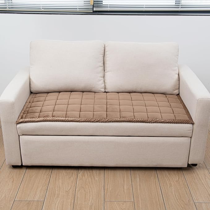 Couch Cover for Dogs Washable Pet Bed Fuzzy Pet Couch Covers Nonslip Couch Slipcover for Dogs, Kids, Pets Friendly Sofa Cover Loveseat Covers (Brown, 21''x70''/Rectangular)