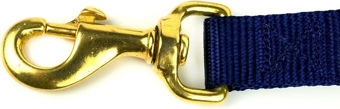 Country Brook Petz - Everyday Nylon Dog Leash - Strong, Durable, Solid Color Leash with Easy to Use Snap - 25+ Colors (1 Inch Wide, 6 Foot, Navy Blue)