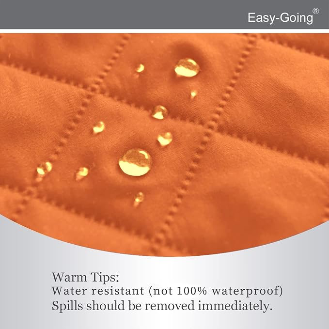Easy-Going Recliner Chair Slipcover Reversible Sofa Cover Water Resistant Couch Cover Furniture Protector with Elastic Straps for Pets Dog (Recliner 22 inch, Orange/Black)