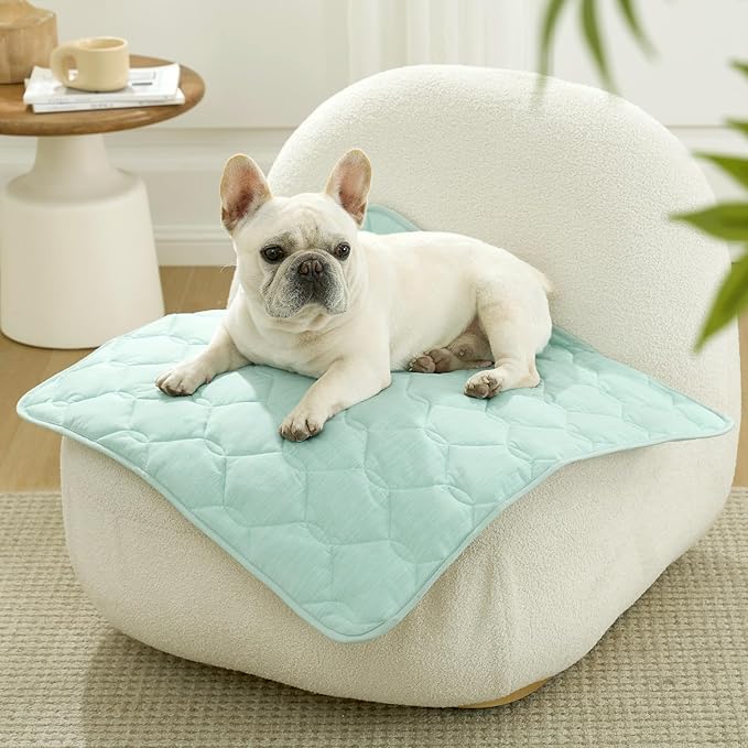 COZY KISS Dog&Cat Cooling Couch Cover, 27.5x27.5 Inch Waterproof Pet Pad, Q-Max > 0.4 Cool-Tech Fabric, Green