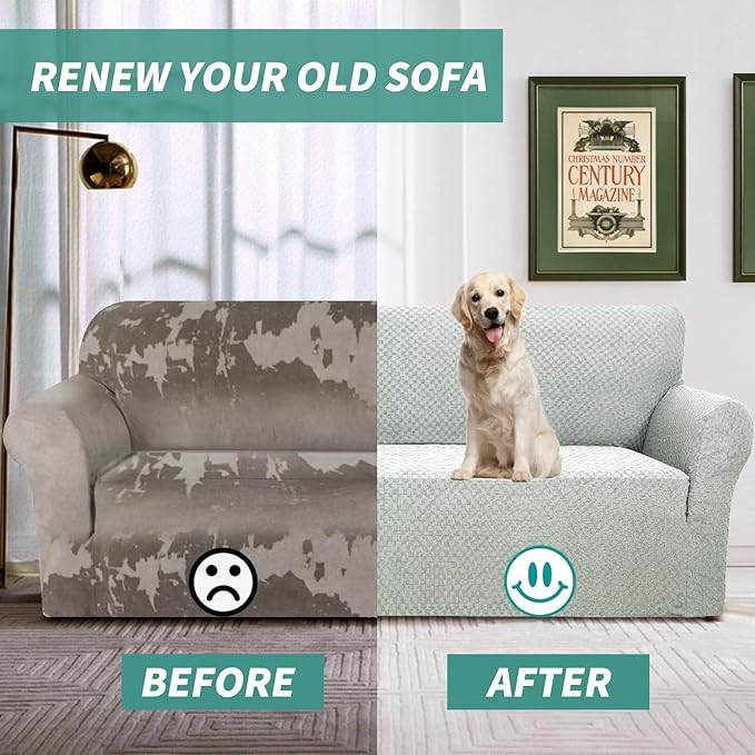 YEMYHOM Couch Cover Latest Jacquard Design High Stretch Extra Large Sofa Covers Pet Dog Cat Proof Oversized Slipcover Non Slip Magic Elastic Furniture Protector (X Large, Ivory)