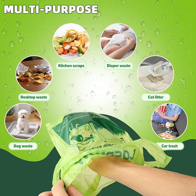 Poop Bags for Dogs, 300 Count Dog Poop Bags with Handles, Extra Thick Strong Leak Proof Doggie Waste Bag for Waste Refuse Cleanup, Outdoor Puppy Walking and Cats Litter