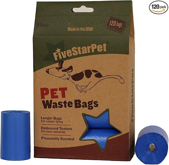Five Star Pet 9" x 14.25" Made in USA Easy Open Poop Bags Dog Waste Bags