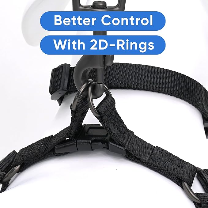Pawtitas Solid Step-in Dog Harness – Adjustable No-Pull Vest for Puppies to Seniors, Safe & Comfortable S Black