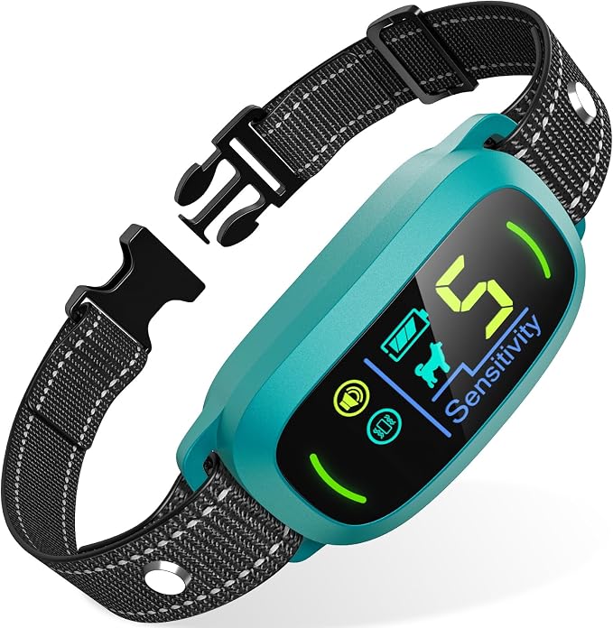 FAFAFROG Dog Bark Collar, Rechargeable Smart Collar, Anti Barking Training Collar with 5 Adjustable Sensitivity Beep Vibration, Bark Collar for Large Medium Small Dogs (Clear)
