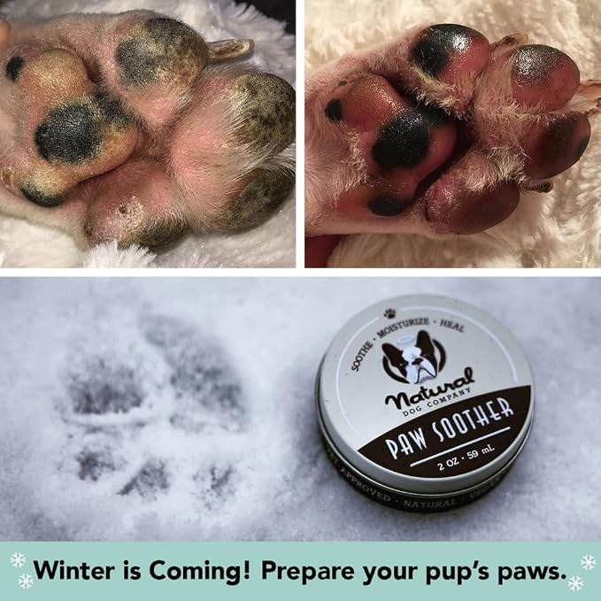 Natural Dog Company Paw Soother Balm Bundle, (1) 2 oz. Tin & (1) Travel Stick, Dog Paw Cream and Lotion, Moisturizes & Soothes Irritated Paws & Elbows, Protects from Cracks & Wounds