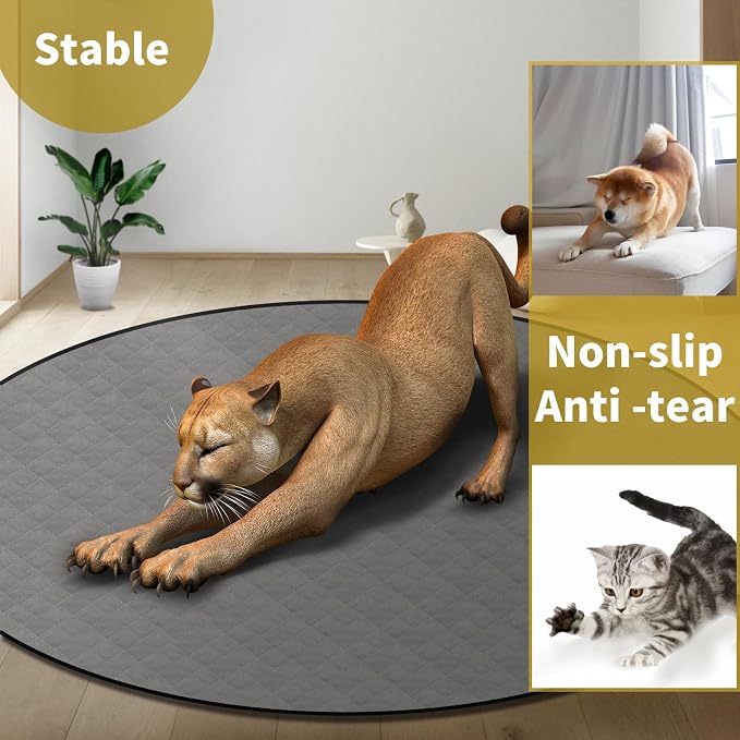 Washable Reusable Dog Pee Pads, 65" Round Absorbent & Waterproof Puppy Training Pad for Crate, Playpen & Carpet, Large Potty Pads for Dogs, Cats & Small Pets