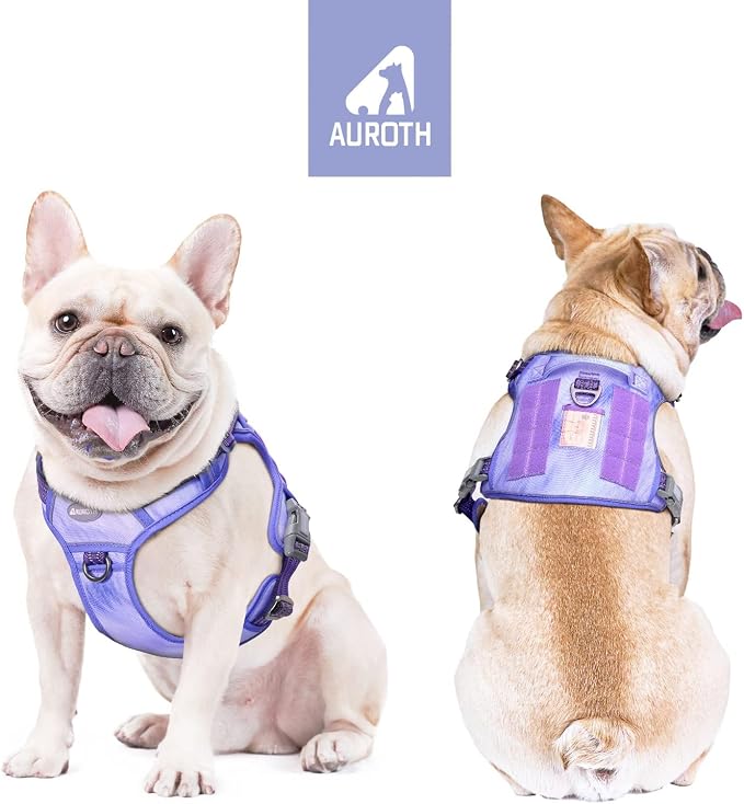 AUROTH Tactical Dog Harness for Large Dogs No Pull Adjustable Pet Harness Reflective K9 Working Training Easy Control Pet Vest Military Service Dog Harnesses Very Peri S