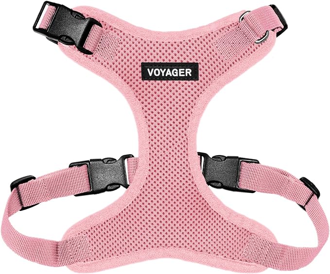Voyager Step-in Pet Harness - All Weather Mesh, Adjustable Step in Harness for Cats and Dogs by Best Pet Supplies - Pink, XS