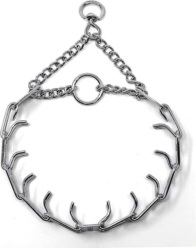 Herm Sprenger Prong Dog Training Collar - 16" Long with 2.25mm Gauge (for Dogs up to 40lbs) - Fits 13" Neck, Extendable to 19" Neck with Additional Prong Links - Chrome Plated Steel, Made in Germany