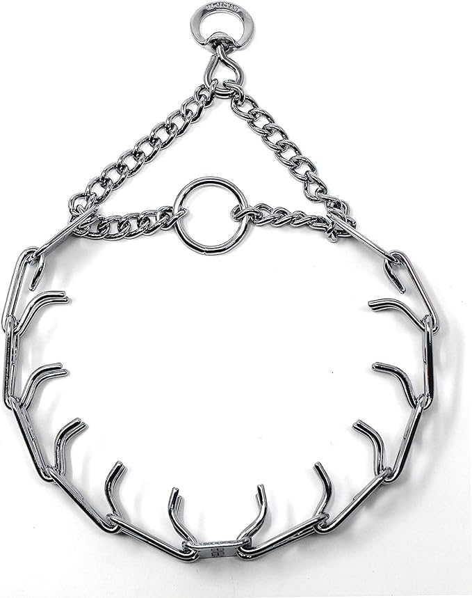 Herm Sprenger Prong Dog Training Collar - 16" Long with 2.25mm Gauge (for Dogs up to 40lbs) - Fits 13" Neck, Extendable to 19" Neck with Additional Prong Links - Chrome Plated Steel, Made in Germany