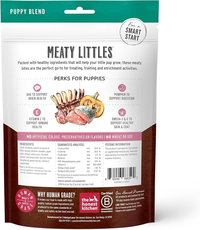 The Honest Kitchen Meaty Littles: Lamb & Salmon Puppy Recipe, 4 oz Bag