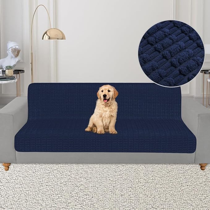 Foxdecor Couch Cover Sofa Covers Washable, Dog Bed Cover Couch Covers for 3 Cushion Couch Sofa Pet Friendly, Dog Couch Cover Furniture Covers for Pets.(Dark Blue 58x82 inch)