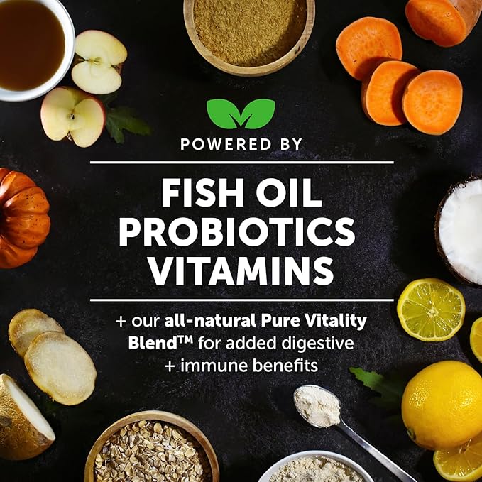 Puppy Vitamins and Supplements Multivitamin Chews - DHA Omega 3 Fish Oil + Probiotics for Growth, Brain Development, Immune Support, Sensitive Stomach, Heart Health (Hickory Bacon, 90 Ct)